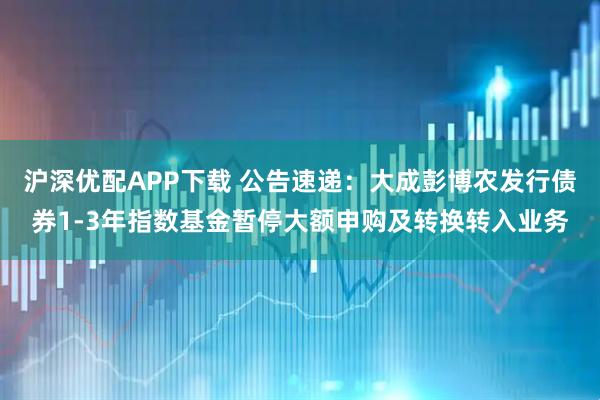 沪深优配APP下载 公告速递：大成彭博农发行债券1-3年指数基金暂停大额申购及转换转入业务